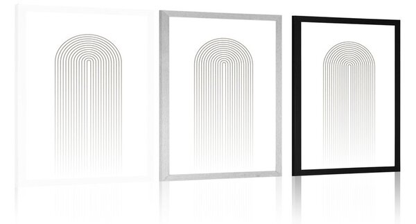 Plakat minimalistyczna tęcza Mid-Century