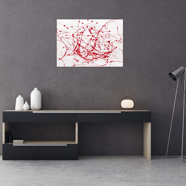 Obraz przy użyciu techniki drippingu (70x50 cm)