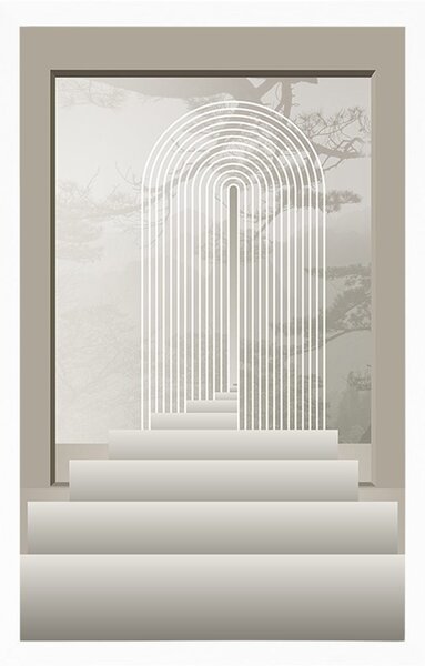 Plakat schody do raju Mid-Century