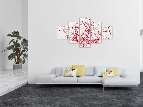 Obraz przy użyciu techniki drippingu (125x70 cm)