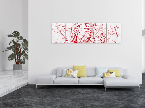 Obraz przy użyciu techniki drippingu (170x50 cm)