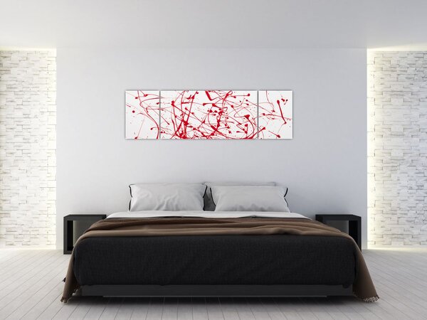 Obraz przy użyciu techniki drippingu (170x50 cm)