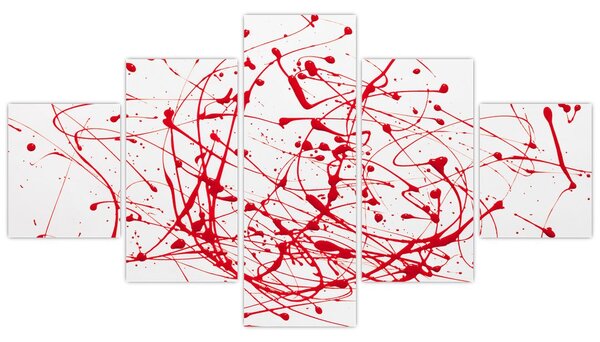 Obraz przy użyciu techniki drippingu (125x70 cm)