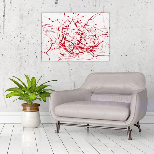 Obraz przy użyciu techniki drippingu (70x50 cm)