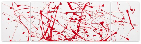 Obraz przy użyciu techniki drippingu (170x50 cm)