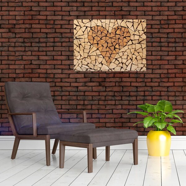 Obraz - Serce z drewna (70x50 cm)