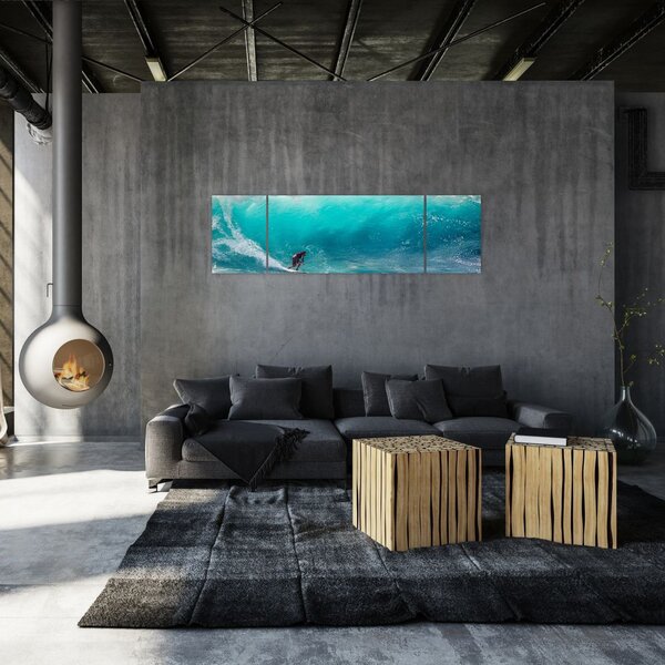 Obraz surfera na falach (170x50 cm)