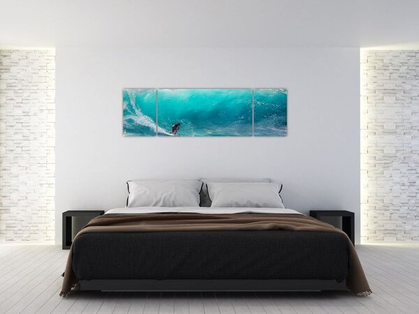 Obraz surfera na falach (170x50 cm)