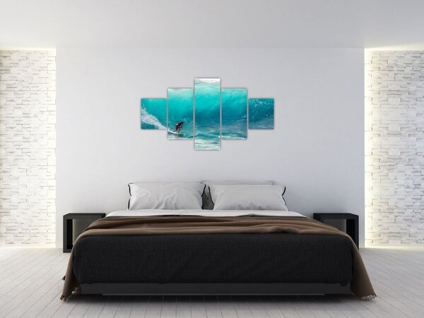 Obraz surfera na falach (125x70 cm)
