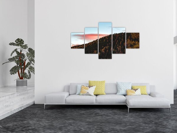 Obraz rudzików nad wzgórzem (125x70 cm)