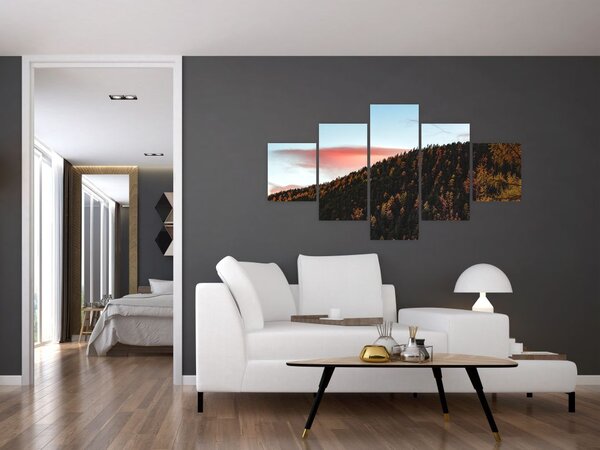 Obraz rudzików nad wzgórzem (125x70 cm)