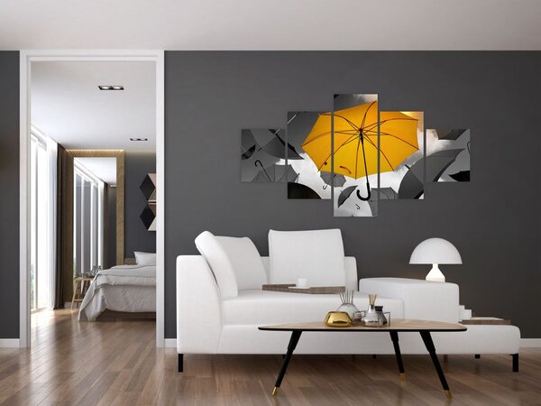 Obraz żółtego parasola (125x70 cm)