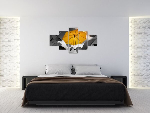Obraz żółtego parasola (125x70 cm)