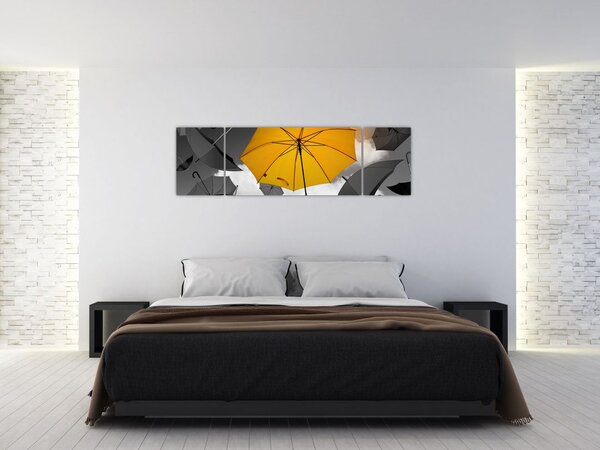 Obraz żółtego parasola (170x50 cm)