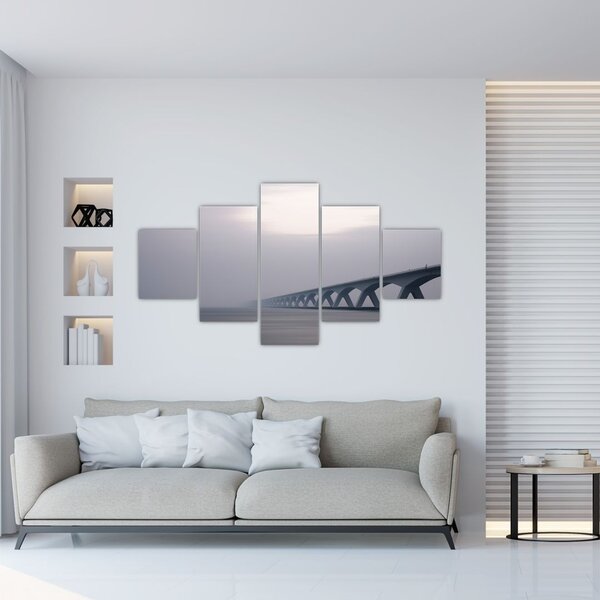 Obraz mostu we mgle (125x70 cm)