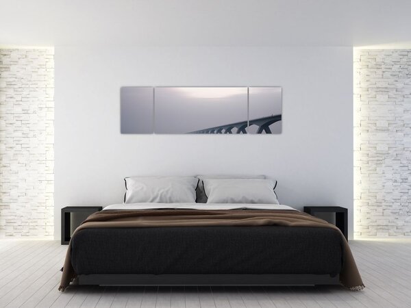 Obraz mostu we mgle (170x50 cm)