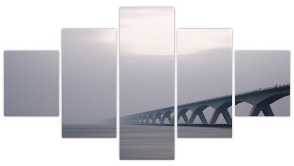 Obraz mostu we mgle (125x70 cm)