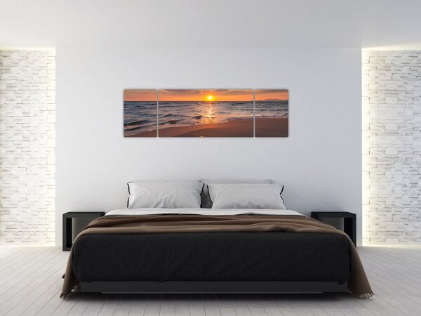 Obraz serca na piasku (170x50 cm)