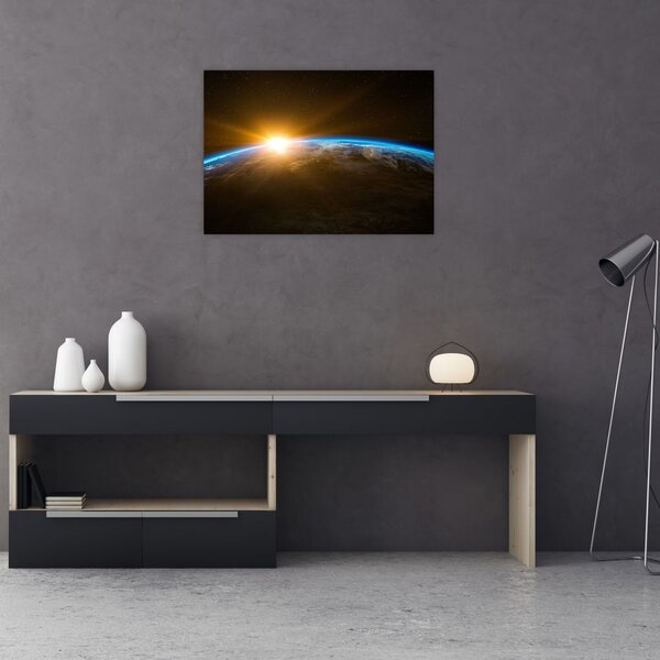 Obraz planety Ziemi z kosmosu (70x50 cm)