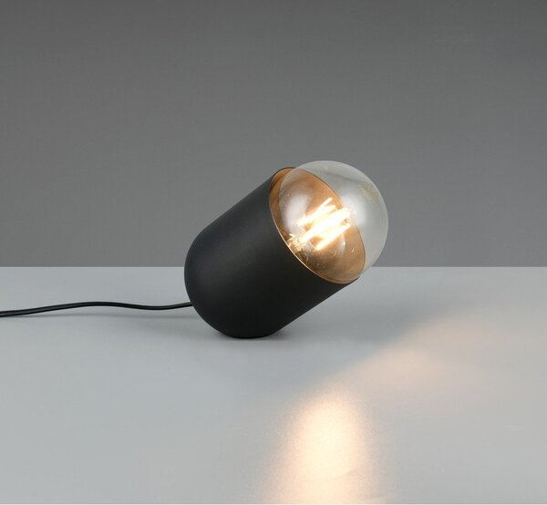 Czarna metalowa lampa stołowa (wysokość 13,5 cm) Nara – Reality