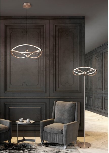Lampa wisząca LED ze ściemniaczem w kolorze mosiądzu Charivari – Trio