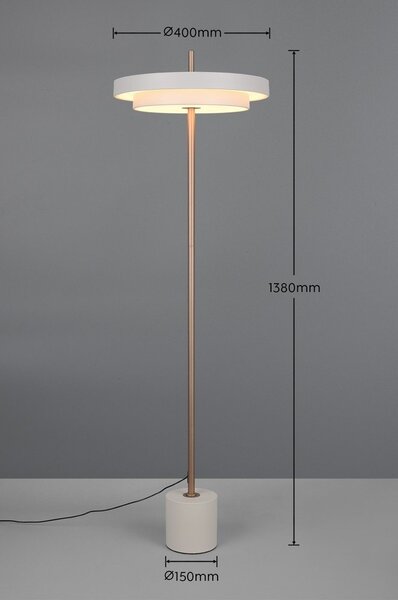 Lampa stojąca LED ze ściemniaczem w kolorze kości słoniowej (wysokość 138 cm) Keaton – Trio