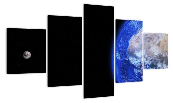 Obraz Księżyca i Ziemi (125x70 cm)
