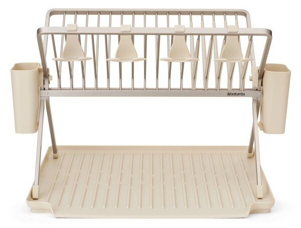 Beżowy metalowy ociekacz dwupiętowy 42x51 cm – Brabantia