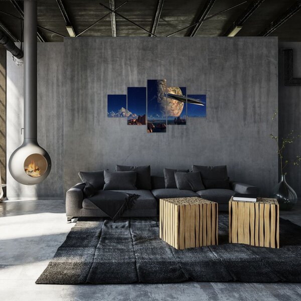 Obraz - Przybycie kosmitów (125x70 cm)