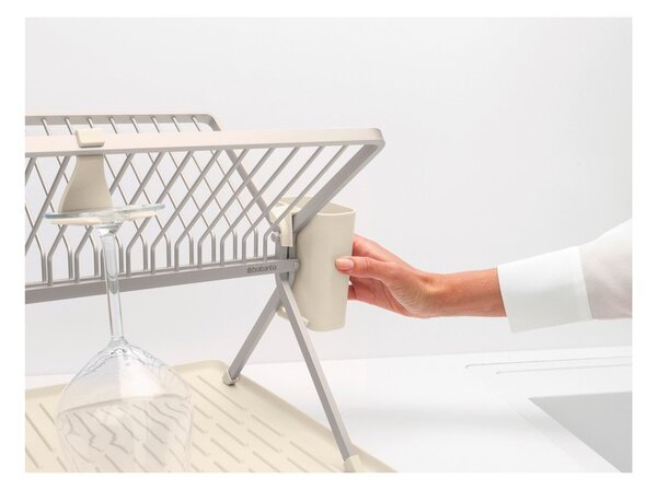 Beżowy metalowy ociekacz dwupiętowy 42x51 cm – Brabantia