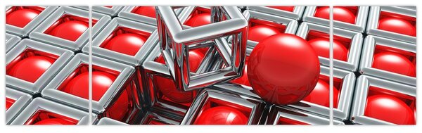 Obraz - 3D metaliczna abstrakcja (170x50 cm)