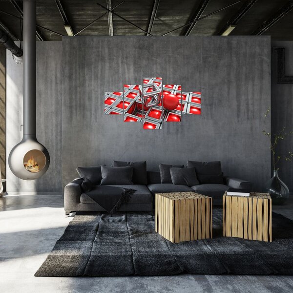 Obraz - 3D metaliczna abstrakcja (125x70 cm)