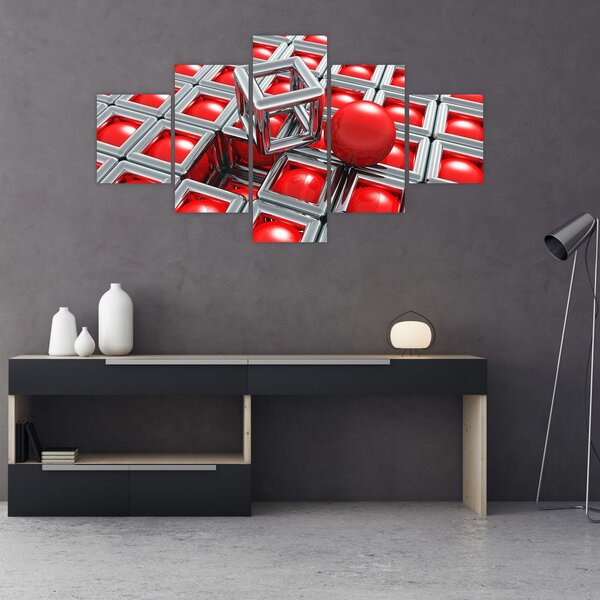 Obraz - 3D metaliczna abstrakcja (125x70 cm)