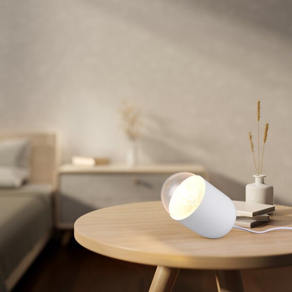 Biała lampa stołowa (wysokość 13,5 cm) Nara – Reality