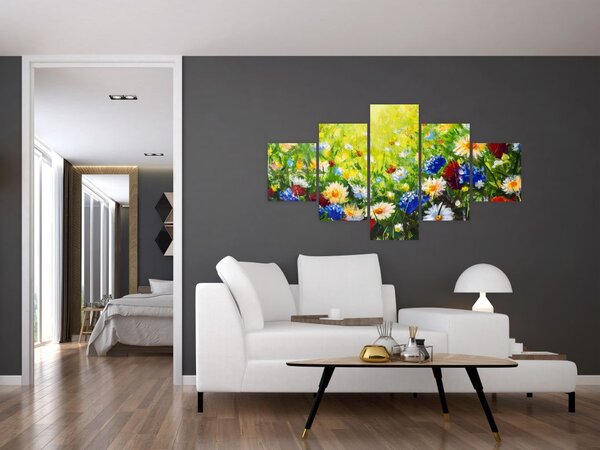 Obraz dzikich kwiatów (125x70 cm)