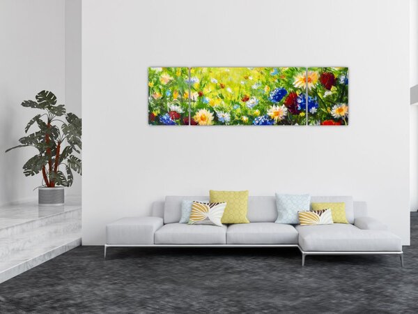 Obraz dzikich kwiatów (170x50 cm)
