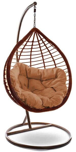 Fotel wiszący ogrodowy - ciemny brązowy - SC004
