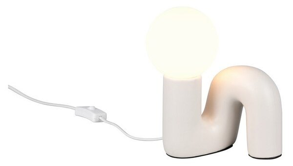 Lampa stołowa ceramiczna w kolorze kości słoniowej (wysokość 21,5 cm) Quinn – Reality