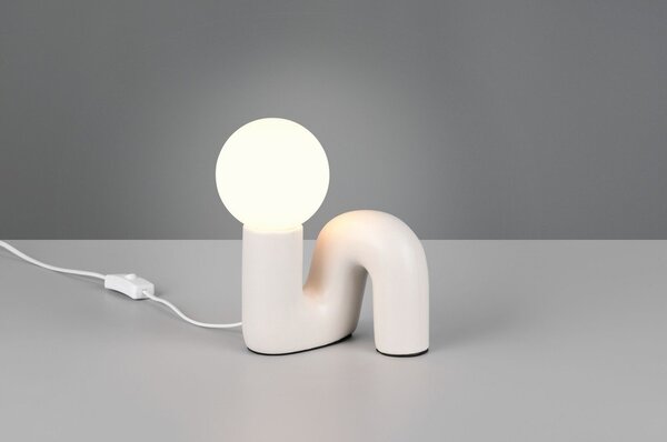 Lampa stołowa ceramiczna w kolorze kości słoniowej (wysokość 21,5 cm) Quinn – Reality