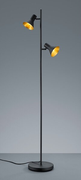 Czarna lampa stojąca z metalowym kloszem (wysokość 144 cm) Nina – Reality