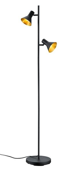 Czarna lampa stojąca z metalowym kloszem (wysokość 144 cm) Nina – Reality