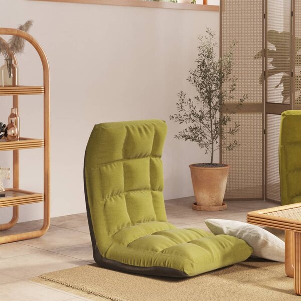 Składane krzesło podłogowe, zielone, obite tkaniną