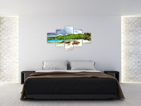 Obraz - Seszele, Takamaka beach (125x70 cm)