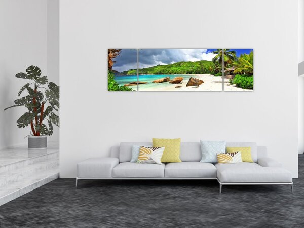 Obraz - Seszele, Takamaka beach (170x50 cm)