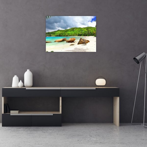 Obraz - Seszele, Takamaka beach (70x50 cm)