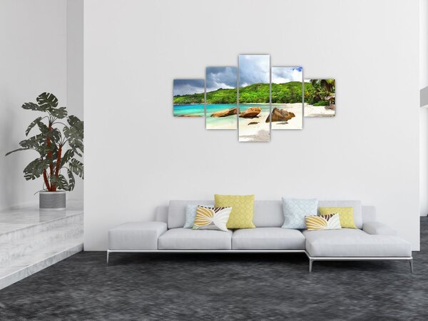 Obraz - Seszele, Takamaka beach (125x70 cm)