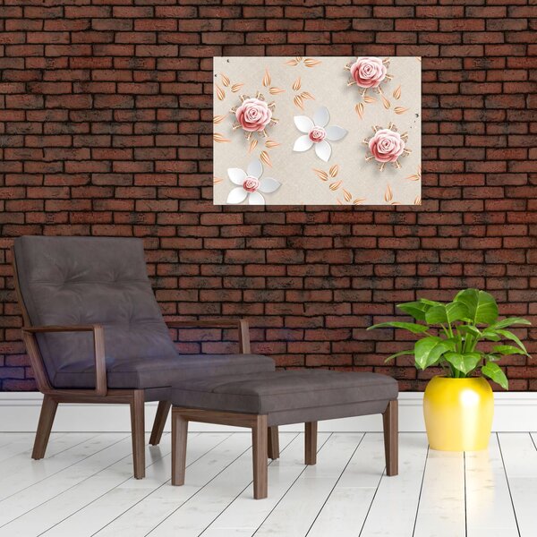 Obraz - Kwiaty róży (70x50 cm)