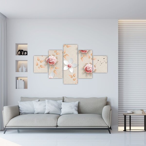 Obraz - Kwiaty róży (125x70 cm)
