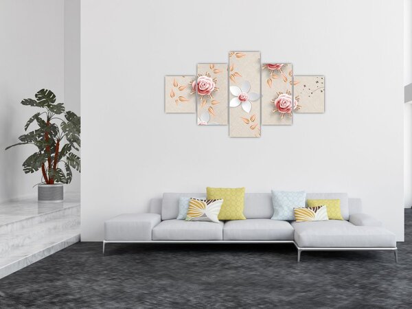 Obraz - Kwiaty róży (125x70 cm)