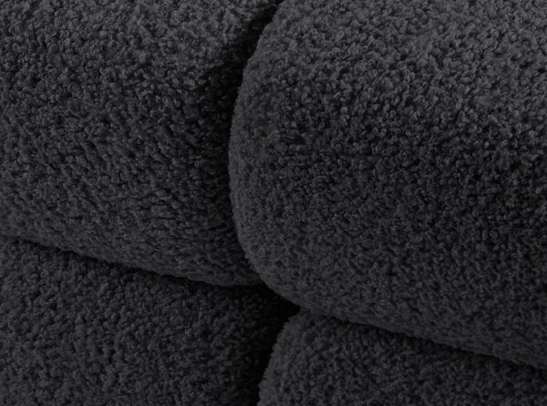 Antracytowy narożnik modułowy z materiału bouclé (prawostronny) Bellis – Micadoni Home